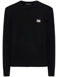Pullover Aus Wolle & Kaschmir Mit Logoplakette
