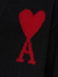 Cardigan Aus Wollstrick Mit Logo Schwarz