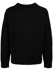 Cardigan Aus Wollstrick Mit Logo Schwarz