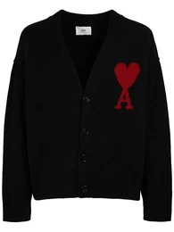 Cardigan Aus Wollstrick Mit Logo