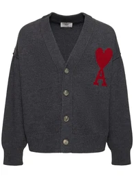 Cardigan Aus Wollstrick Mit Logo