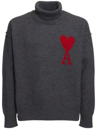 Rollkragenpullover Aus Wolle Mit Logo