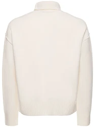 Rollkragenpullover Mit Logo Rosa/Creme