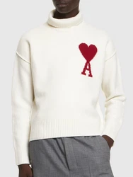 Rollkragenpullover Mit Logo Rosa/Creme