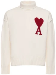 Rollkragenpullover Mit Logo Rosa/Creme