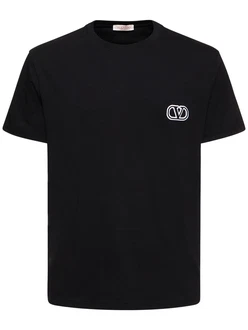 T-shirt Aus Baumwolle Mit Logo Schwarz