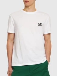 T-shirt Aus Baumwolle Mit Logo Weiß