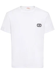 T-shirt Aus Baumwolle Mit Logo Weiß