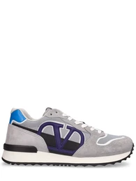Ledersneakers Mit Logo