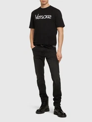 T-Shirt mit Logodruck Schwarz