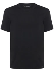 T-shirt Aus Baumwolljersey Schwarz