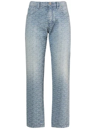 Jeans Aus Baumwolldenim Mit Monogrammjacquard