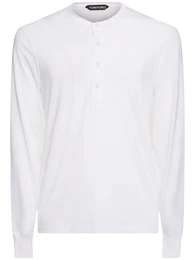 Langrmeliges Henley-shirt Aus Lyocell