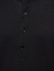 Henley-Shirt aus Lyocell Schwarz