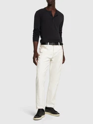 Henley-Shirt aus Lyocell Schwarz