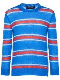 Gestreifter Stricksweater Aus Mohairmischung