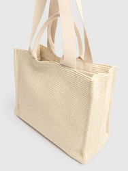 Medium Tote mit Raffia-Effekt 