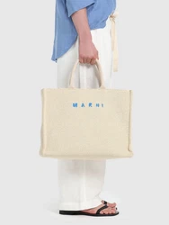 Medium Tote mit Raffia-Effekt 