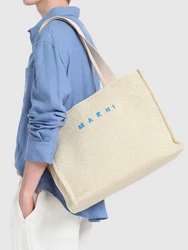 Medium Tote mit Raffia-Effekt 