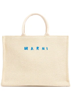 Medium Tote mit Raffia-Effekt 