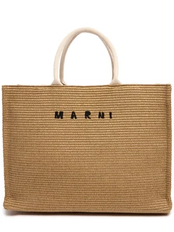 Medium Tote mit Raffia-Effekt