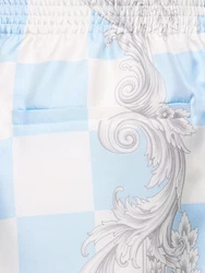 Shorts Aus Seidentwill Mit Druck Hellblau