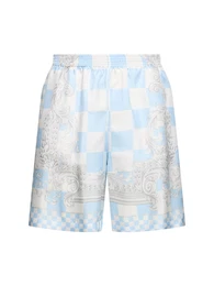 Shorts Aus Seidentwill Mit Druck