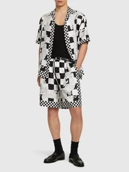 Shorts Aus Seidentwill Mit Druck 