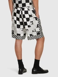 Shorts Aus Seidentwill Mit Druck 