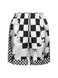 Shorts Aus Seidentwill Mit Druck