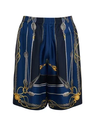 Shorts Aus Seide Mit Druck