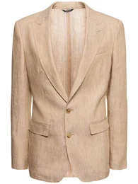 Einreihiger Blazer Aus Baumwolle Und Leinen