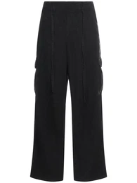 Weite Cargohose Aus Leinen