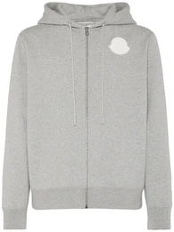 Logo Patch Cotton Zip-up Hoodie