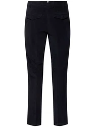 Hose Aus Stretch Baumwollmischsatin Dunkelblau/Blau