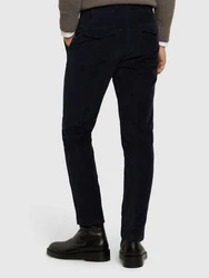 Hose Aus Stretch Baumwollmischsatin Dunkelblau/Blau