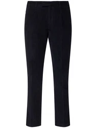 Hose Aus Stretch Baumwollmischsatin Dunkelblau/Blau
