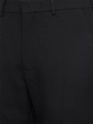 Hose Aus Wollgabardine Schwarz