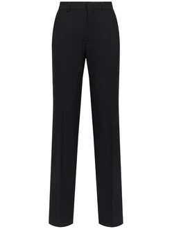 Hose Aus Wollgabardine Schwarz