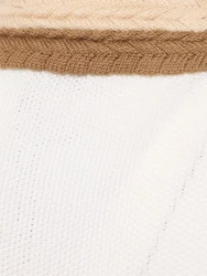 Häkelei-Poloshirt Beige/Creme/Weiß/Khaki