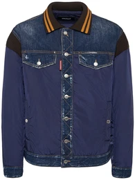 Collegejacke Aus Nylon Und Denim