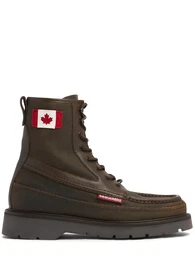 Lederstiefel Mit Kanadischer Flagge
