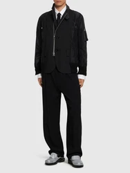 Jacke Aus Wollmischtwill Schwarz