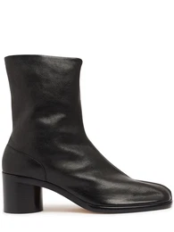 60mm Hohe Lederstiefel tabi Bianchetto