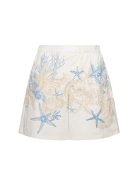 Shorts Aus Baumwolle coral