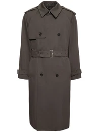 Langer Trenchcoat Aus Baumwolle