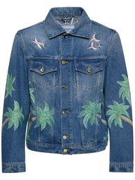 Jeansjacke Mit Stickerei Und Druck