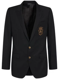 Einreihiger Blazer Aus Wolle Und Seide