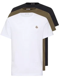 Pack Of 3 Logo Patch Cotton T-shirts