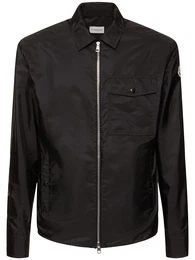 Logo Nylon Zip-up Shirt Jacket